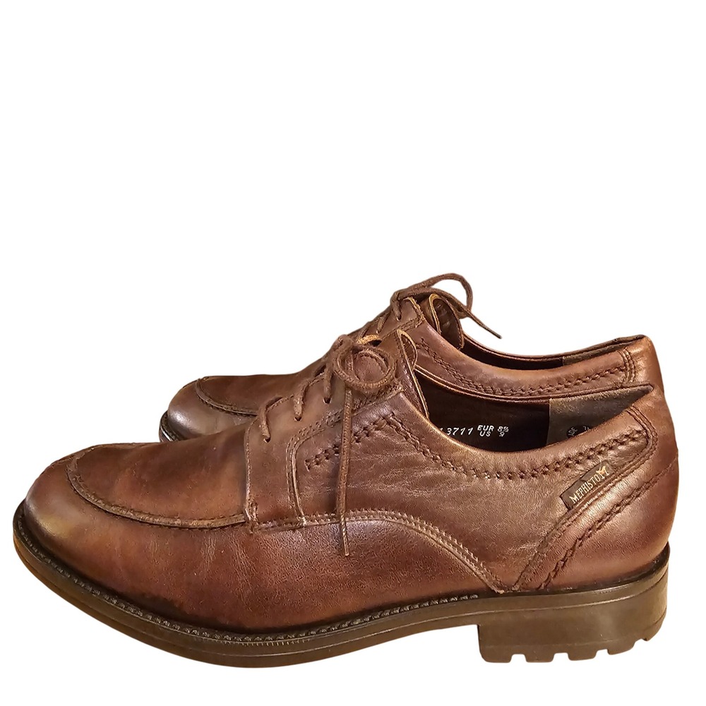 Mephisto Brown Leather Oxford Dress Shoes Men US 9 EUR 8.5 Air‎ Jet Comfort